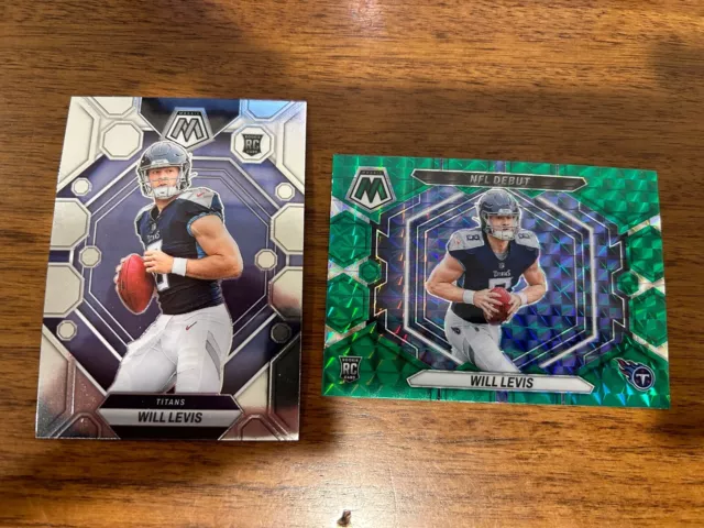 2023 Panini Mosaic Will Levis Rookie Card Lot (2) Mosaic Green