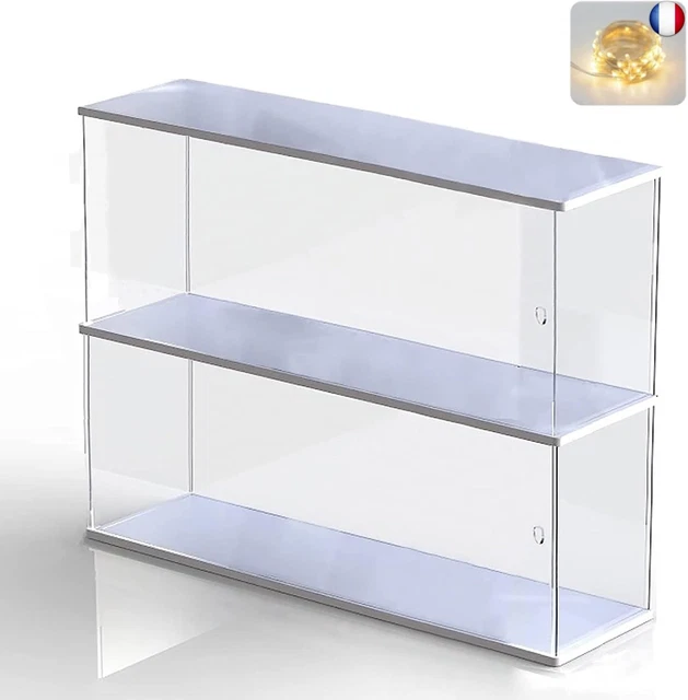 uxcell Boîte de présentation en acrylique transparent anti-poussière pour objets de collection 20 x 15 x 20 cm