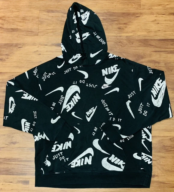 Nike Logo Print SB NSW Club Black Skate Board Hoodie Pullover Size XL CU4341-010