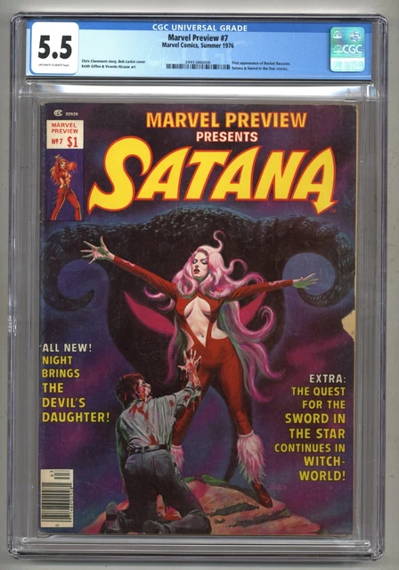 Marvel Preview #7 (CGC 5.5) 1st appearance of Rocket Raccoon Satana 1976 P745