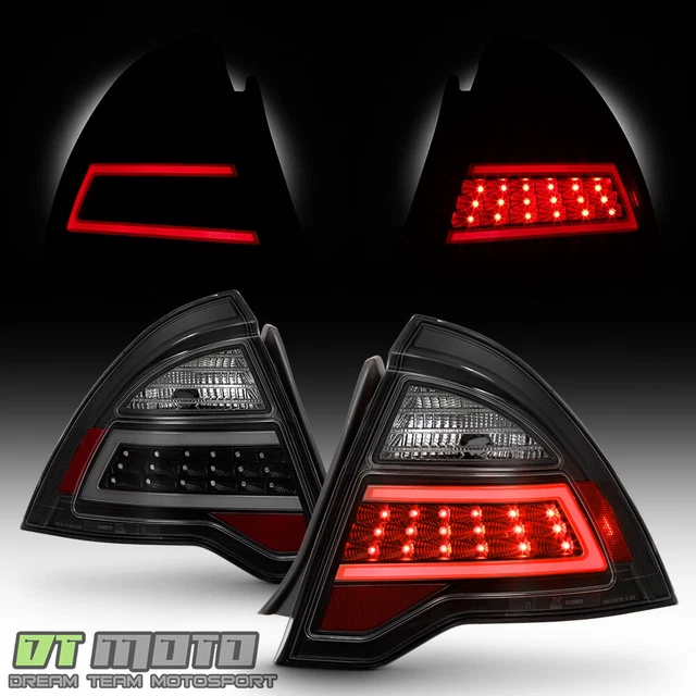 Black Smoked 2010-2012 Ford Fusion LED Tube Tail Lights Brake Lamps Left+Right