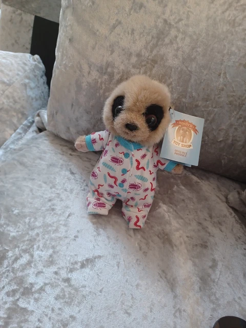 MEERKAT TOY SOFT Plush Cuddly Baby Oleg With Tags & Grub Bed Shaped Box ...