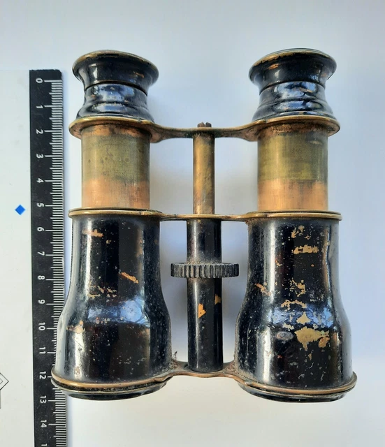 Jumelles De Théâtre Pliantes G.F. France - Laiton Doré Et Gaine Cuir - Vintage