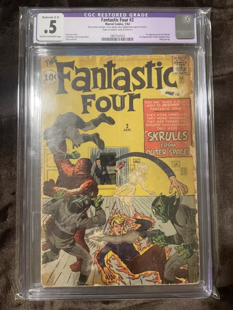 Fantastic Four #2 - Marvel 1962 CGC .5 2nd Appearance of The Fantastic Four. 1st
