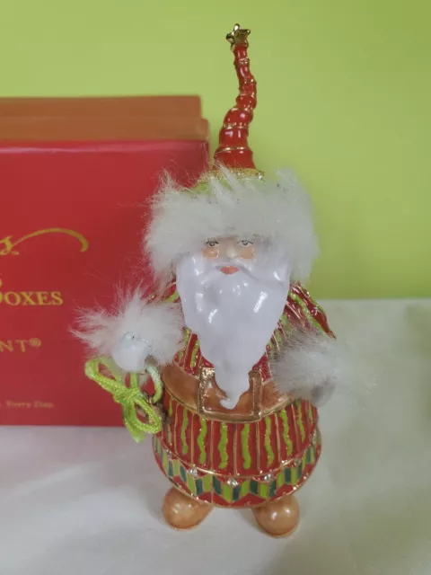 Dept 56 Krinkles Peaceful Santa Jeweled Enamel Trinket Box Patience Brewster