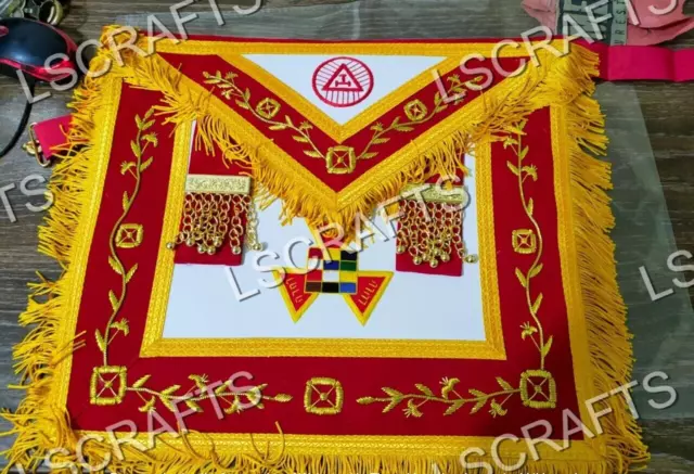 Masonic Royal Arch Grand High Priest Apron Hand Embroidered Best Quality