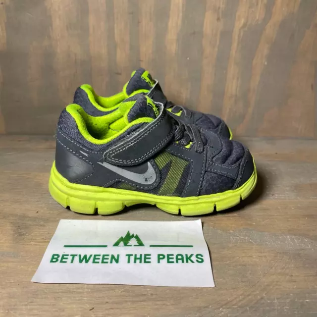 Nike Toddler Baby Fusion ST 2 Sneaker Shoes Black Neon Hook & Loop Low Top 6C