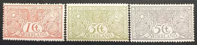 NETHERLANDS 1906 Mint NH TBC Complete Set of 3 NVPH #84-86 CV €700 VF