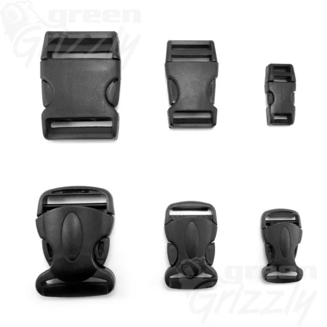 Side Release Plastic Buckles Clips For Webbing - 10mm 20mm 25mm 30mm 40mm 50mm