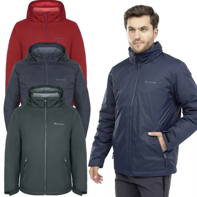 Mens Waterproof Jacket Hood Fleece Lined Premium Windproof Outdoor Coat Winter