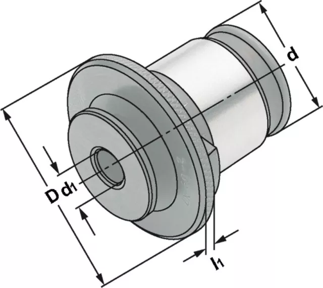 Schnellwechsel-Einsatz f.Gewindeschneidfutter Gr.2 f. Gewindebohrer M 5 -M 22 2