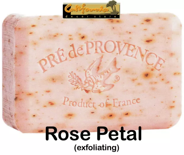 Pre de Provence ROSE PETAL 250 Gram French Soap Bath Shower Bar Shea Butter XL