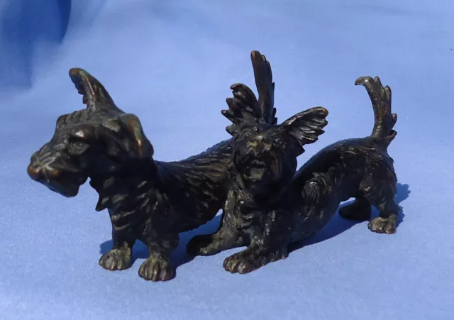 Bronze Skye Silky Papillon Terrier Austria 5" Vienna Dog Figurine