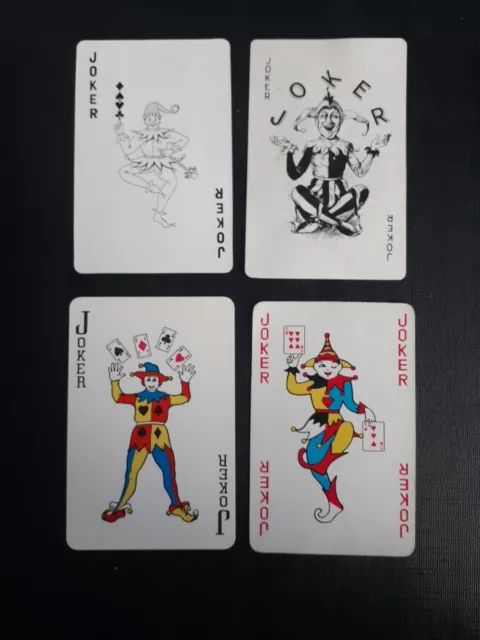 Genuine Vintage,Swap/playing cards,   Four  Jokers.