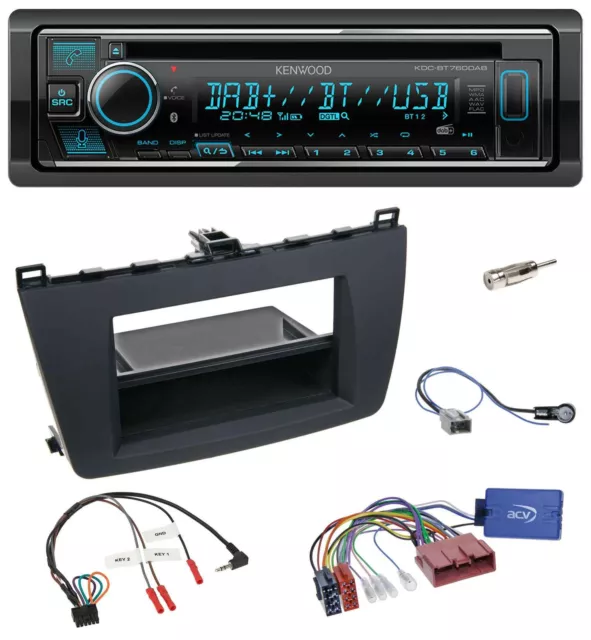 Kenwood Lenkrad Bluetooth DAB USB CD Autoradio für Mazda 6 2010-2012 schwarz