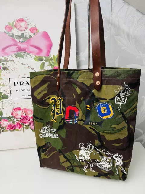 Polo Ralph Lauren Tote RRL Messenger Bag VTG Rucksack Camo Patches Varsity