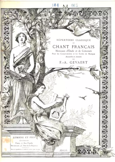 Gevaert. Repertoire Classique Du Chant Francais N°104-105 Armide Opera De Gluck
