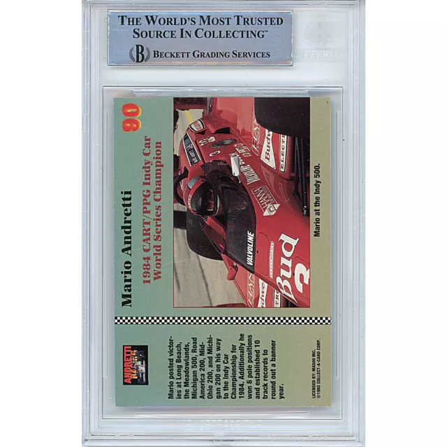 MARIO ANDRETTI AUTOGRAPH F1 Trading Cards 1992 Collect-a-Card Beckett ...