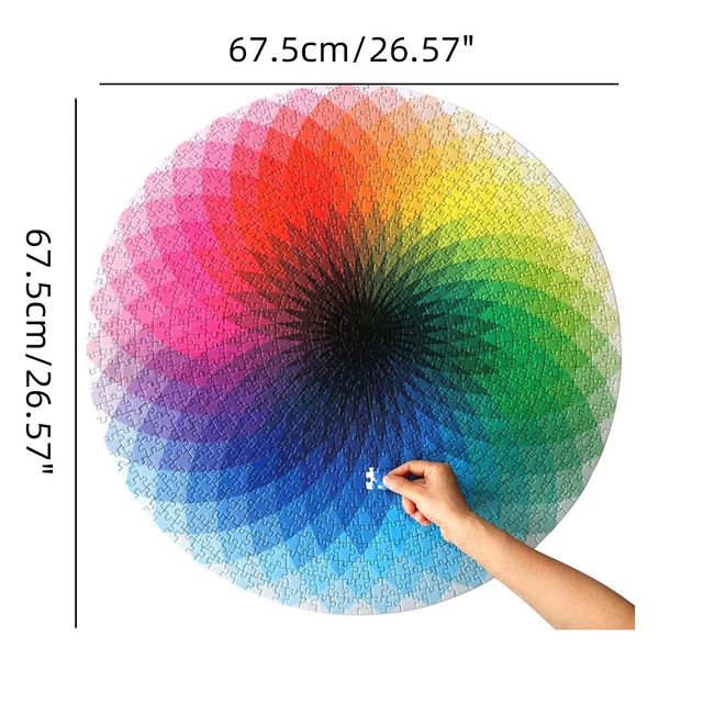 1000PCS Jigsaw Puzzles Round Shape Fantastic Landscape Pattern Kids Game Gif US