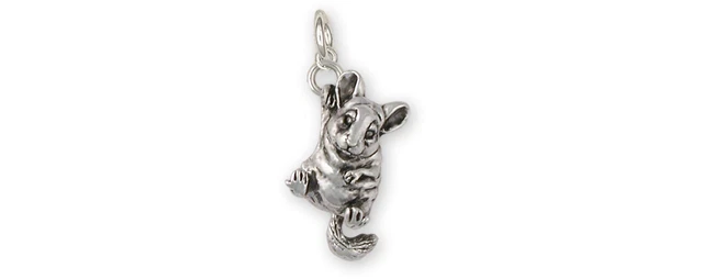 Chinchilla Jewelry Sterling Silver Handmade Chinchilla Charm  CL3-C