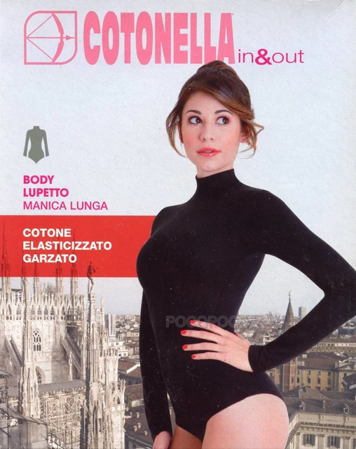 Body Donna Scollo A V Quadrato - Top Sexy Manica Lunga Moda Elasticizzato - Foto 3