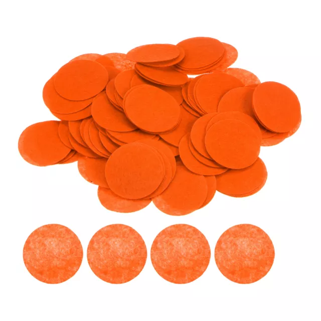 200pcs Round Felt Circles, 50mm 2" Craft Felt Pads Non-Woven Fabric Pad Orange