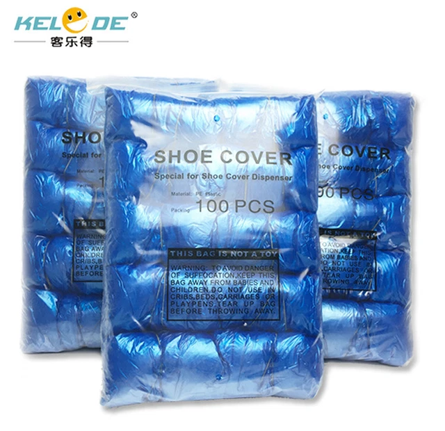 100PCS Disposable Plastic Shoe Covers Cleaning Overshoe Covers Home Set