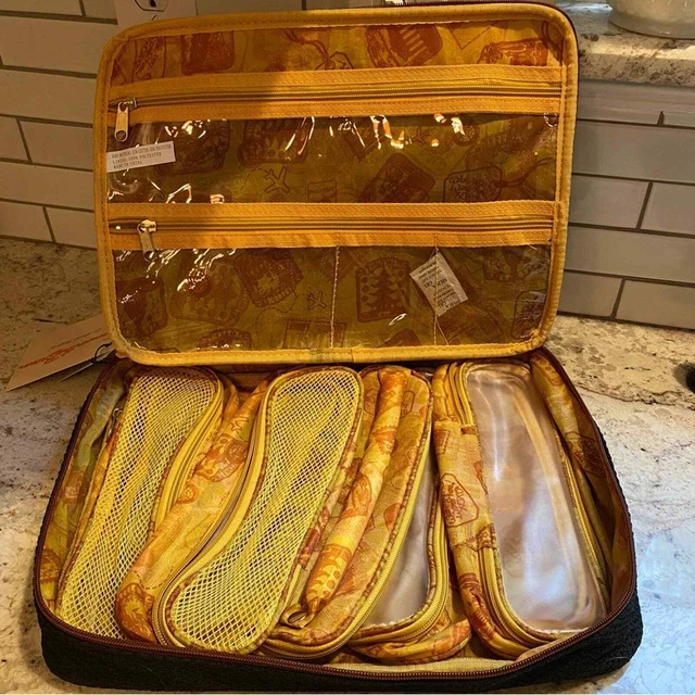 NWT Samantha Brown Black /Camel Jewelry Cosmetic Travel Case 14”x 11”x 2” 3