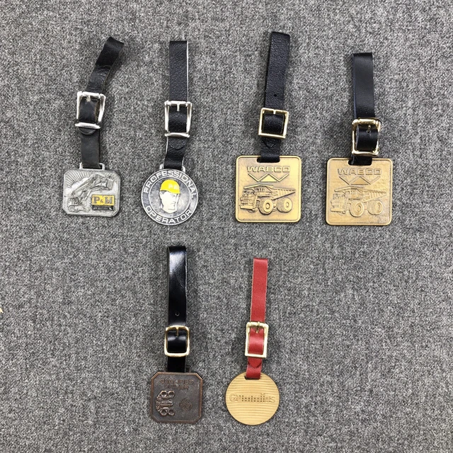HEAVY EQUIPMENT MINING Pocket Watch Fobs Vtg Lot Of 6 P&H Cummins Wabco