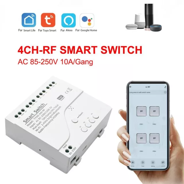 4CH For Tuya Smart WiFi Wireless Remote Control On/Off Light