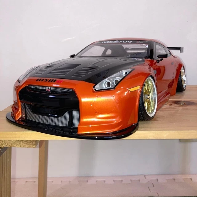Tamiya R35 Gt R TAMIYA GT-R R35 1/10 RC Body Only Metallic Orange Black Mirrors Wing ...