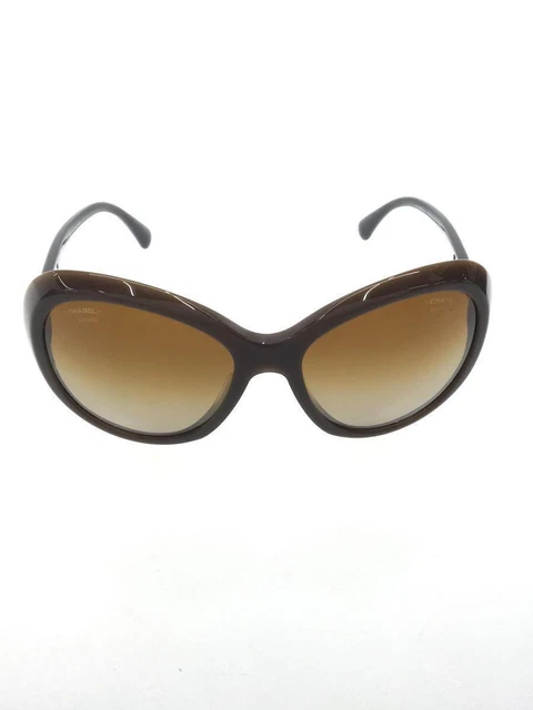 CHANEL #268 Sunglasses Plastic brown Women's