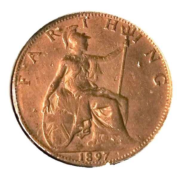 QUEEN VICTORIA FARTHING 1/4d COIN ( DATE 1897 ) EX/FINE CONDITION MH569