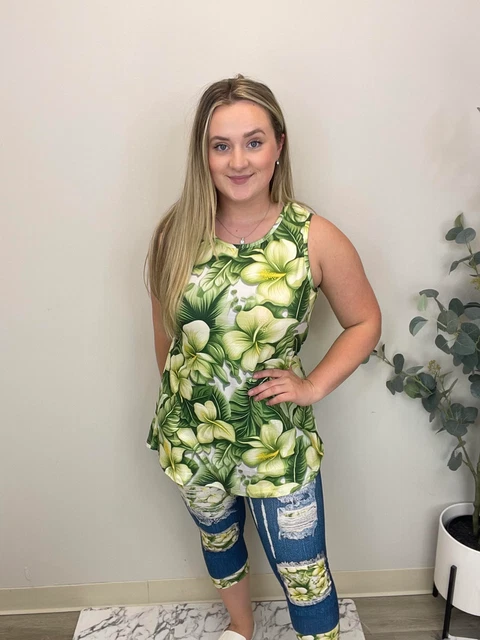 Soft Green Flowy Tank Top Super Soft S-3X