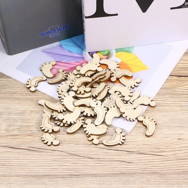 50 Pcs M Bamboo Baby Unfinished Wood Crafts Embellishments Log Slices