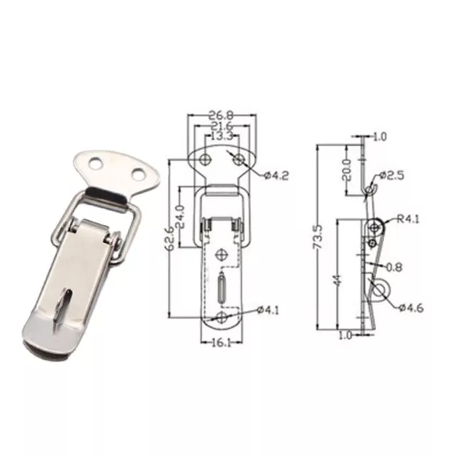 Clip morsetto caricato a molla premium 4 pz serrature in acciaio inox per scatol