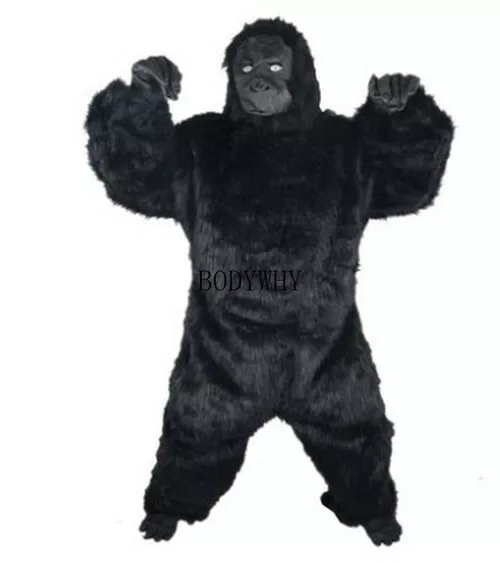 Fursuit Black Gorilla Mascot Costume Suits Cosplay Party Dress Outfits Carnival