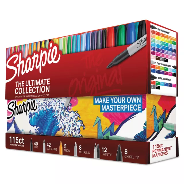 Sharpie Permanent Markers Ultimate Collection Assorted Tips 16 Assorted Colors