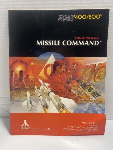 1981 Atari 400/800 Computer Game Missile Command Manual Instruction Guide