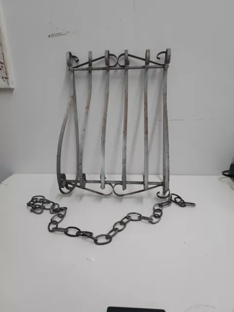 Black wrought iron window guard grate garden architectural salvage