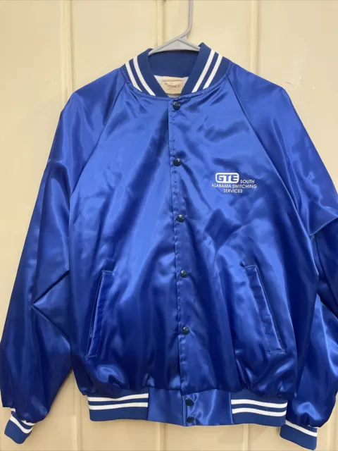 vintage satin jacket Size L GTE South Team Member New Never Worn Made In USA