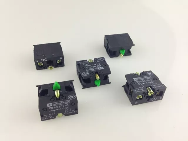 5pcs ZB2-BE101C NO Contact Block Replace TELE 10A 600V