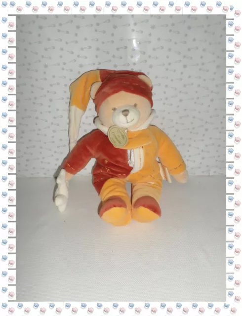 # - Doudou Peluche Ours Cannelle Mouchoir Orange Jaune Doudou et Compagnie