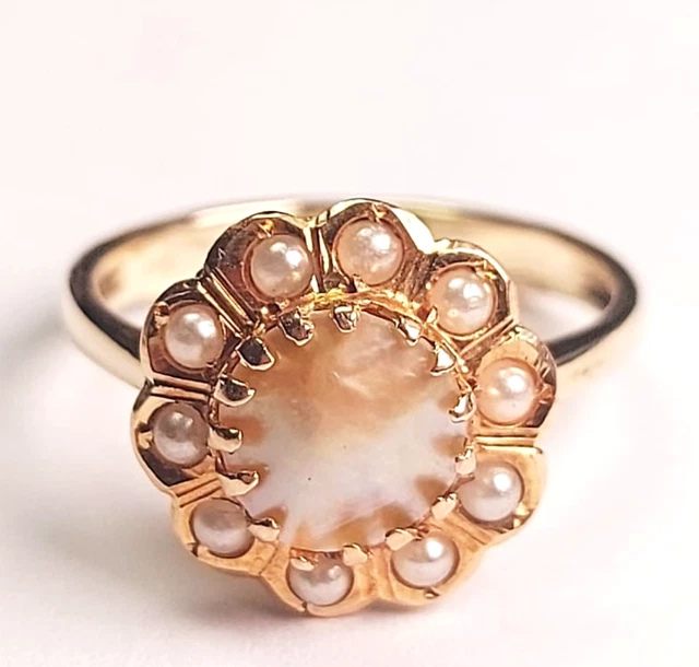 Bague Ancienne En Or 18ct Jaune Avec 3 Diamants 0.25ct - Taille L 1/2 - Occasion