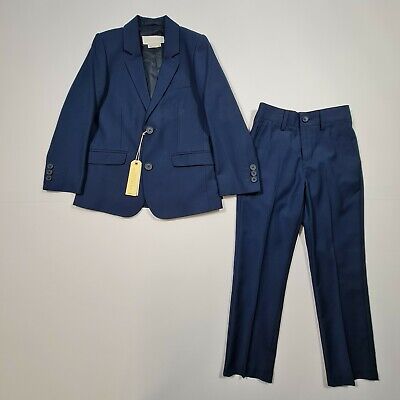 John Lewis Heirloom Kids Boys Suit Set Age 6 Years Blue 2 Pcs Jacket Trousers