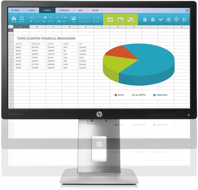 HP E232 EliteDisplay 23" HDMI Monitor FHD IPS LED Hintergrundbeleuchtung LCD Bildschirm VGA DP USB 3