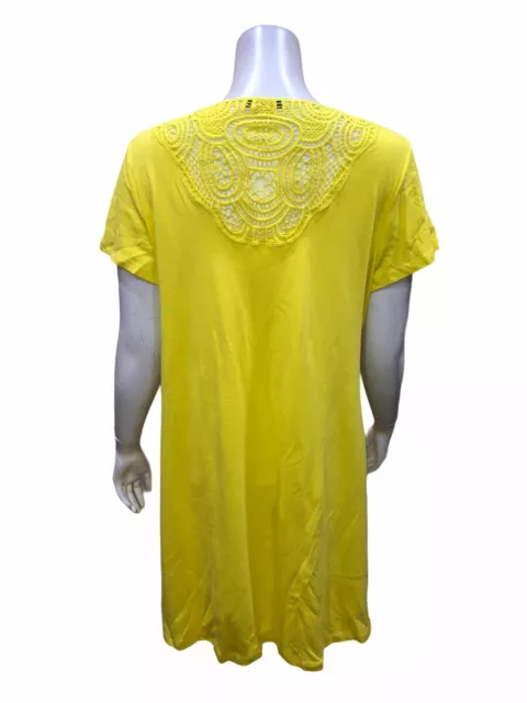 Liz Claiborne New York Petite Knit Dress with Lace Detail Lemon Zest PL Size 2