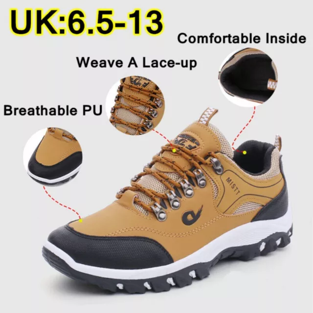 Mens Hiking Boots New Walking Wide Fit Trail Trekking Trainers Shoes Size