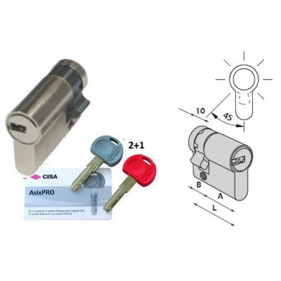 MM.99 CISA CISA CILINDRO TEKNO PRO 0M3T1-25 SAG 40X60 OTT.NICHE 