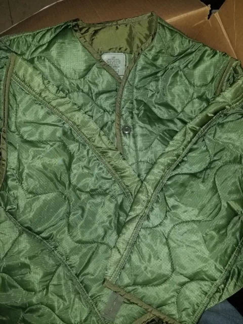 Military Coat Liner, M65 Quilted Foliage Green Cold Weather Field Jacket  Liner
